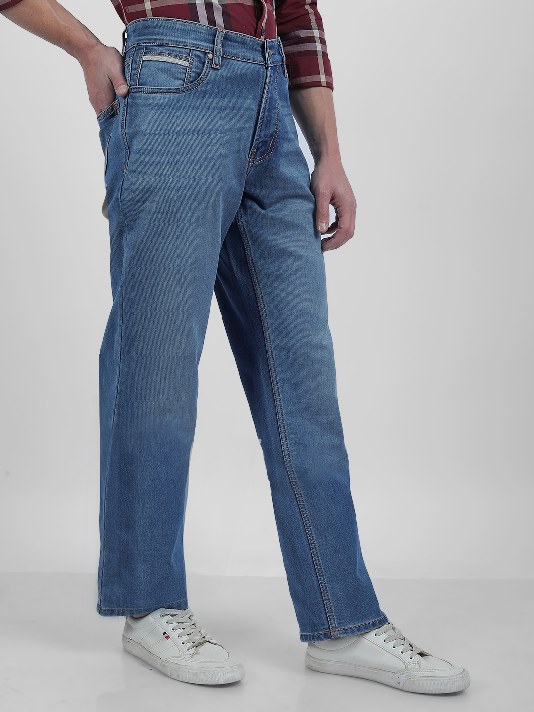 Numero Uno Men Faded Dark Blue Jeans